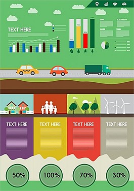 Eco橫幅矢量插圖信息圖表和圖表免費