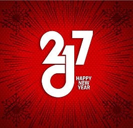 2017年新年模板用紅色背景自由向量