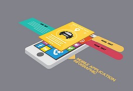手機應用程序與彩色圖表ui插圖