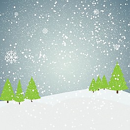 戶外雪花景觀自由向量