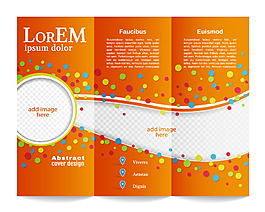 彩色圓形橙色折頁背景圖片