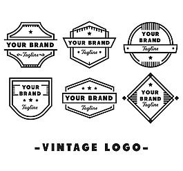 老式线框logo素材