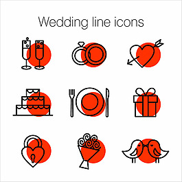 結婚類型線性圖標