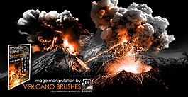 火山爆發噴濺的熔巖效果PS筆刷