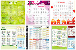 2017年日歷矢量