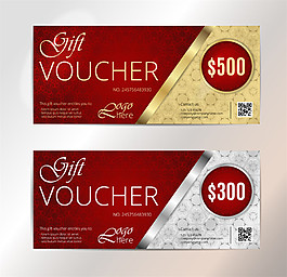 酒紅色底紋花紋抵用券圖片