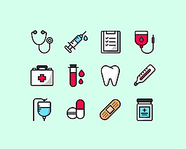 醫藥矢量圖標素材