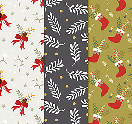 花卉裝飾物的圣誕圖案