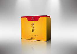 黃色背景茶葉包裝盒圖片