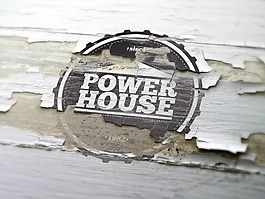 斑駁背景logo樣機