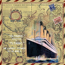 美麗的游輪油畫圖片