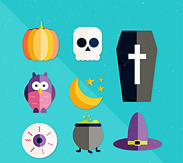 慶祝萬圣節(jié)扁平元素