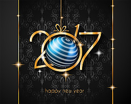 2017與藍色圣誕球圖片