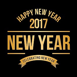 具有黑色背景的豪華新年卡