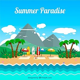 美麗的夏季風景背景