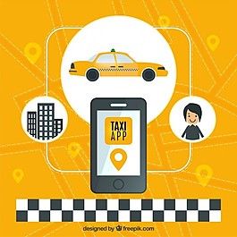 出租車應用的黃色背景