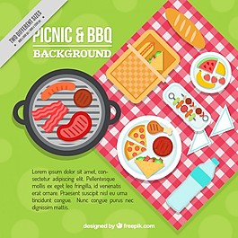 平面設(shè)計背景下的美味野餐燒烤