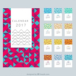 現(xiàn)代日歷2017在多邊形設計中的設計