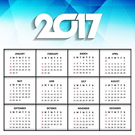 新年2017現代日歷設計