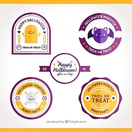 萬(wàn)圣節(jié)元素的幾何貼紙