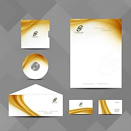 帶有黃色波浪形狀的商務(wù)文具