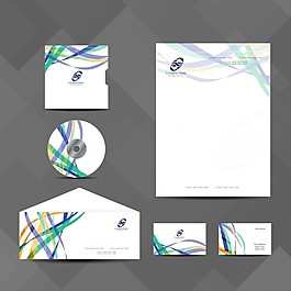 帶有全彩色波浪線的商務(wù)文具