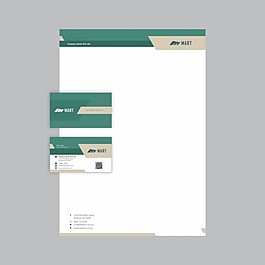 灰色背景上的綠色商務(wù)文具