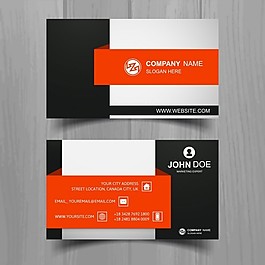 帶有橙色細節(jié)的現(xiàn)代名片