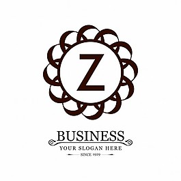 具有裝飾框和字母Z的標(biāo)志