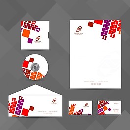 帶有紅色和紫色形狀的商務(wù)文具