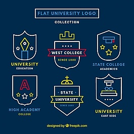 平面設計中的大學理念的可愛收藏