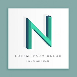 3D標志字母n