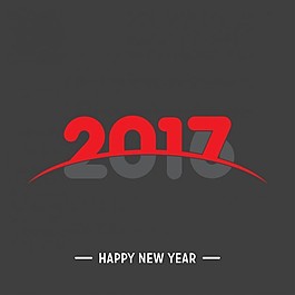 新年快樂2017灰色和紅色背景