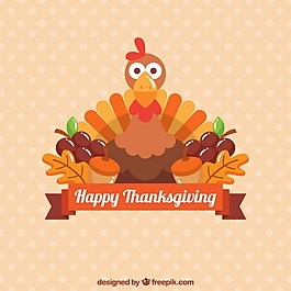 感恩節(jié)火雞在平面設(shè)計(jì)中的背景