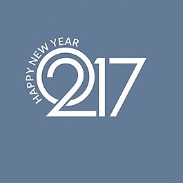 藍(lán)色背景新年快樂2017