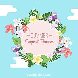 夏季熱帶花卉裝飾