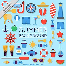 平面設(shè)計(jì)背景中的夏季元素