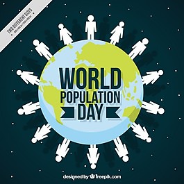 世界背景與人口的人口日