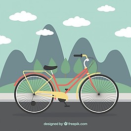 景觀背景中的自行車