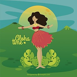 ALOHA的背景，跳舞的場景