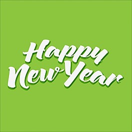新年快樂，在綠色的背景上