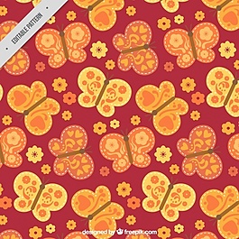蝴蝶和花的可愛(ài)圖案