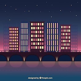夜現代城市背景