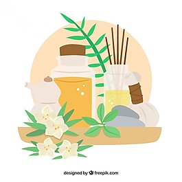 可愛(ài)的水療元素背景