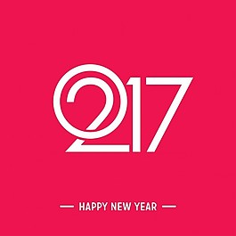 新年快樂2017粉紅背景
