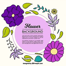 手工花葉背景