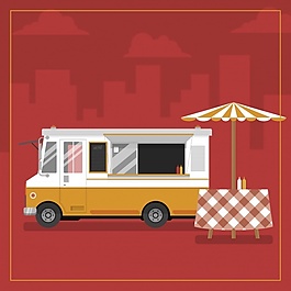 食品卡車背景設(shè)計(jì)