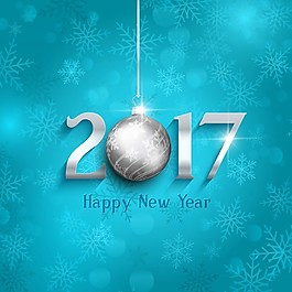 2017藍(lán)色背景與雪花