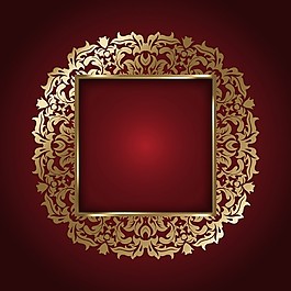红色背景上的金色框架