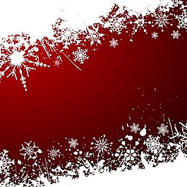 白色雪花的圣誕紅色背景